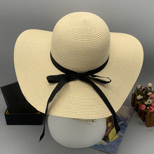 Load image into Gallery viewer, Bow Paper Braided Wide Brim Hat
