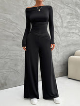 Load image into Gallery viewer, Long Sleeve Top and Wide Leg Pants Set
