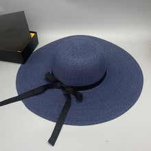 Load image into Gallery viewer, Bow Paper Braided Wide Brim Hat
