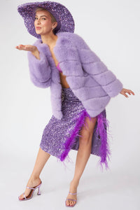 Faux Fur Striped Gaga Coat SUPER CUTE & SUPER SOFT