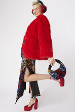 Load image into Gallery viewer, Faux Fur Striped Gaga Coat SUPER CUTE &amp; SUPER SOFT
