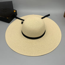 Load image into Gallery viewer, Bow Paper Braided Wide Brim Hat
