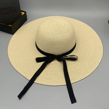 Load image into Gallery viewer, Bow Paper Braided Wide Brim Hat
