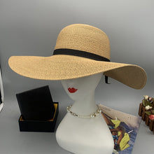 Load image into Gallery viewer, Bow Paper Braided Wide Brim Hat
