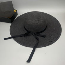 Load image into Gallery viewer, Bow Paper Braided Wide Brim Hat
