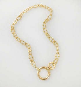 Dotted Paperclip Chain Link Necklace