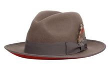 Load image into Gallery viewer, WOOL FELT FEDORA HAT with grosgrain band and feather
