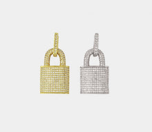 Load image into Gallery viewer, Cubic Zirconia Lock with Rectangular Jumper
