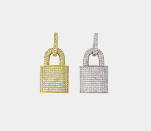 Cubic Zirconia Lock with Rectangular Jumper