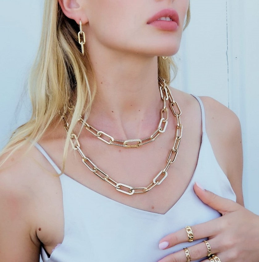 Chunky Paperclip Chain Link Necklace